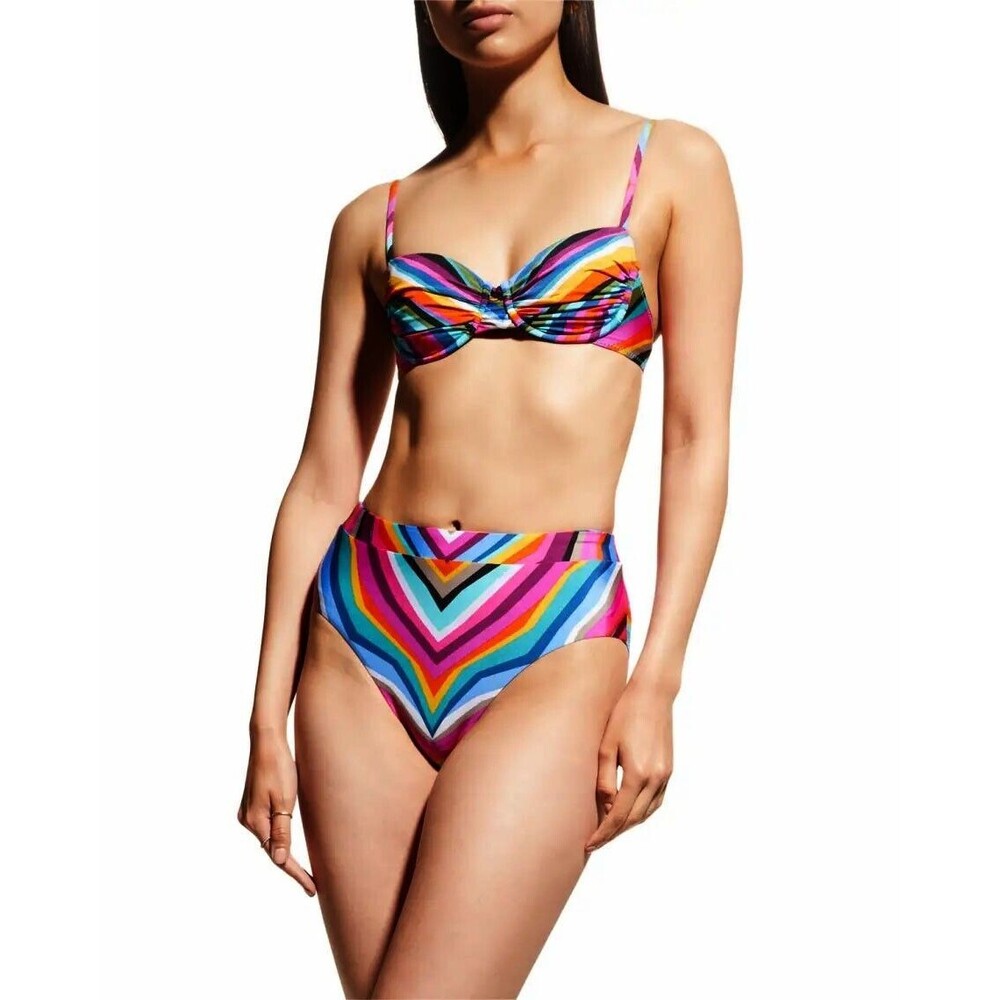 NWT TRINA TURK 10 M swimsuit bikini high-waisted underwire reversible